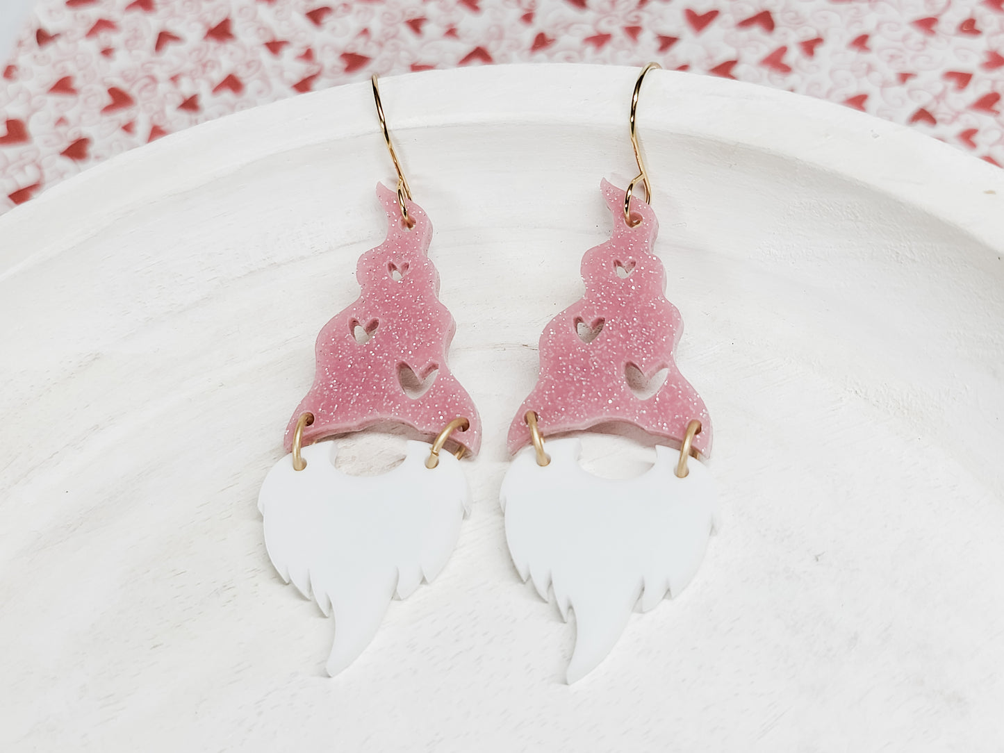 Gnome Heart Hat Earrings