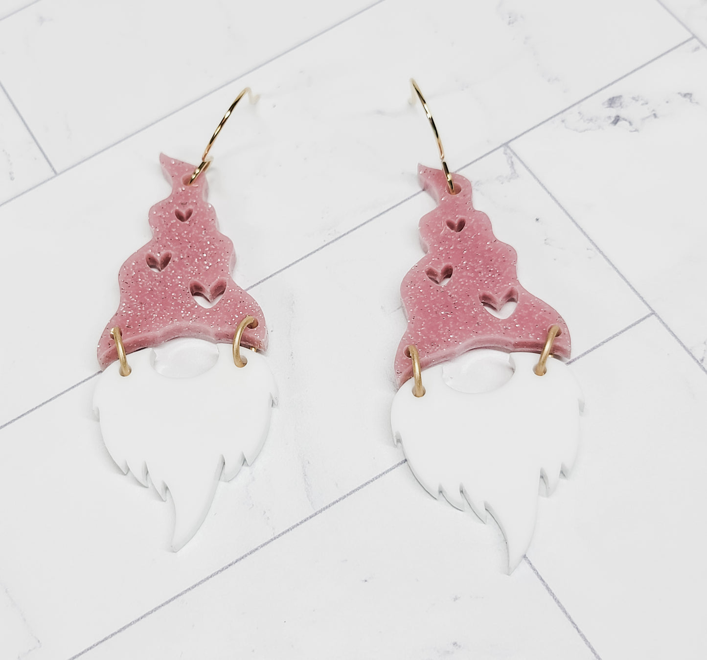 Gnome Heart Hat Earrings