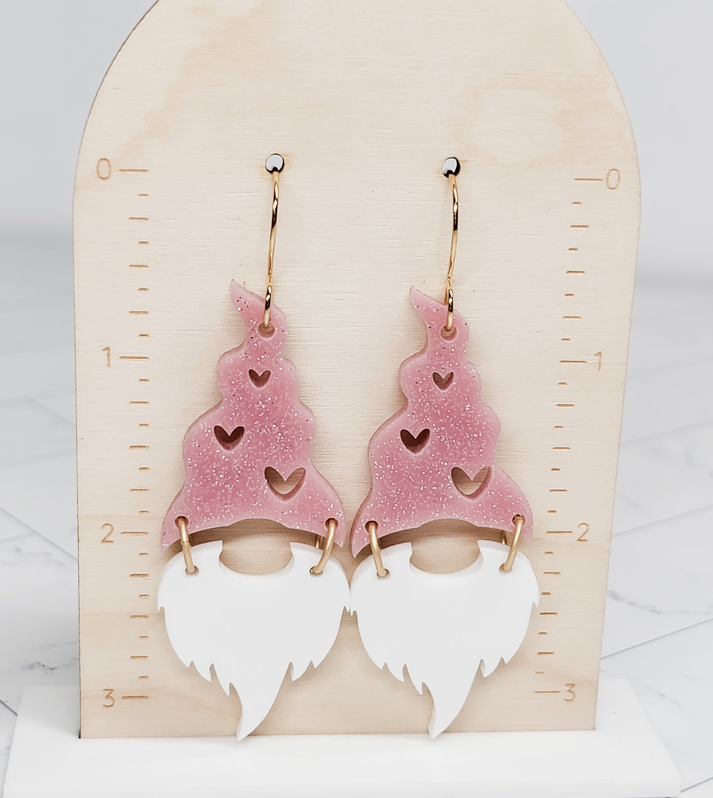 Gnome Heart Hat Earrings