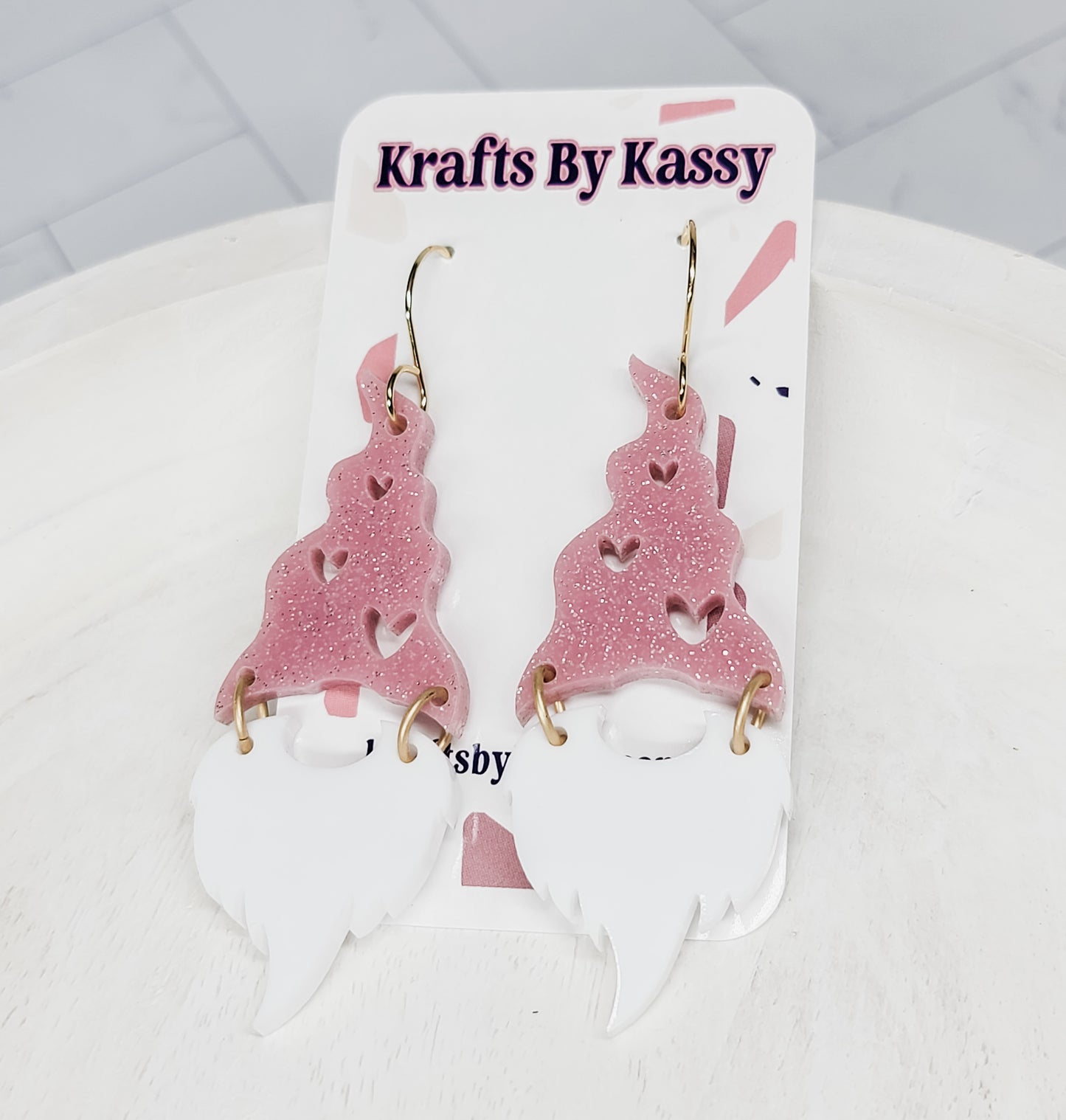 Gnome Heart Hat Earrings