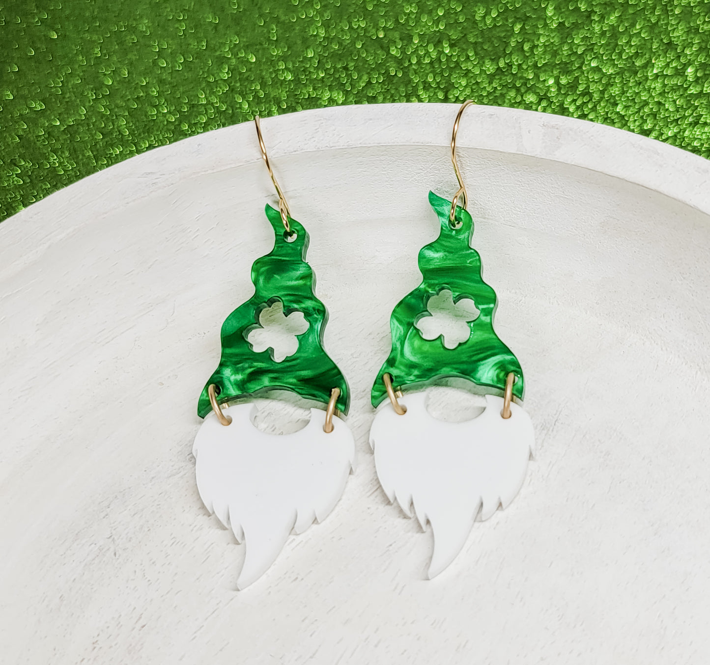 Gnome Shamrock Hat Earrings