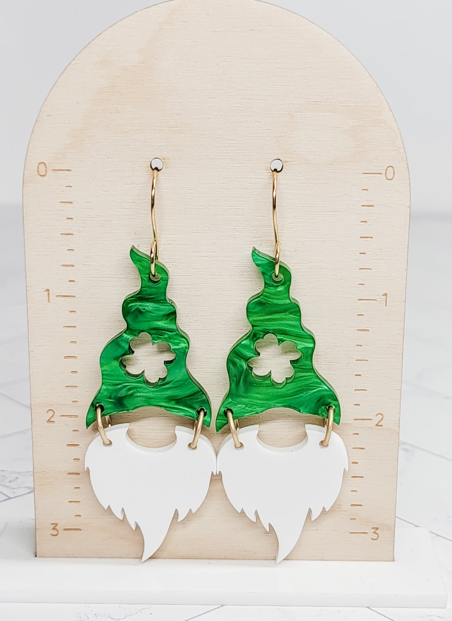 Gnome Shamrock Hat Earrings
