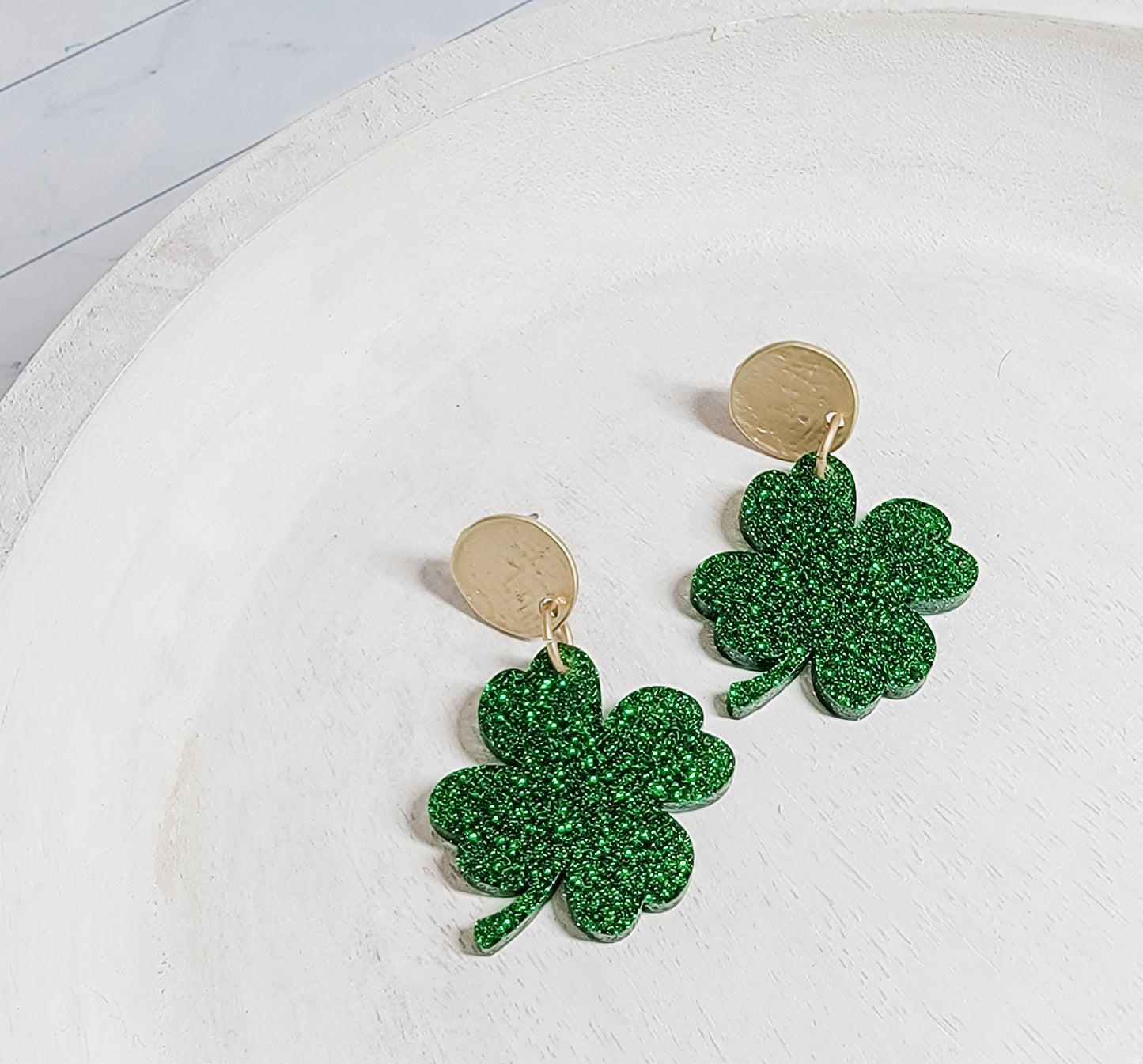 Glitter Shamrock Earrings