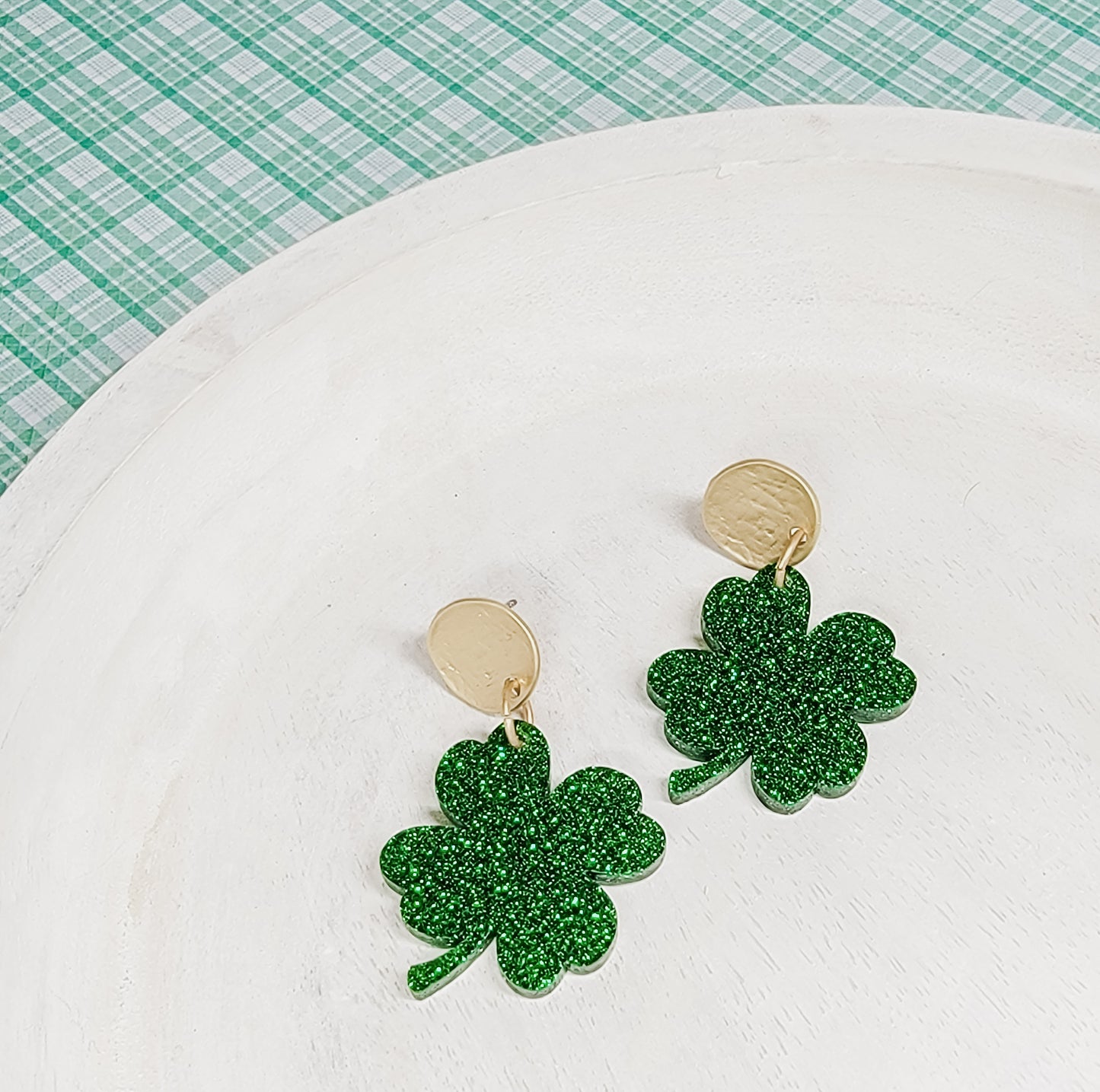 Glitter Shamrock Earrings