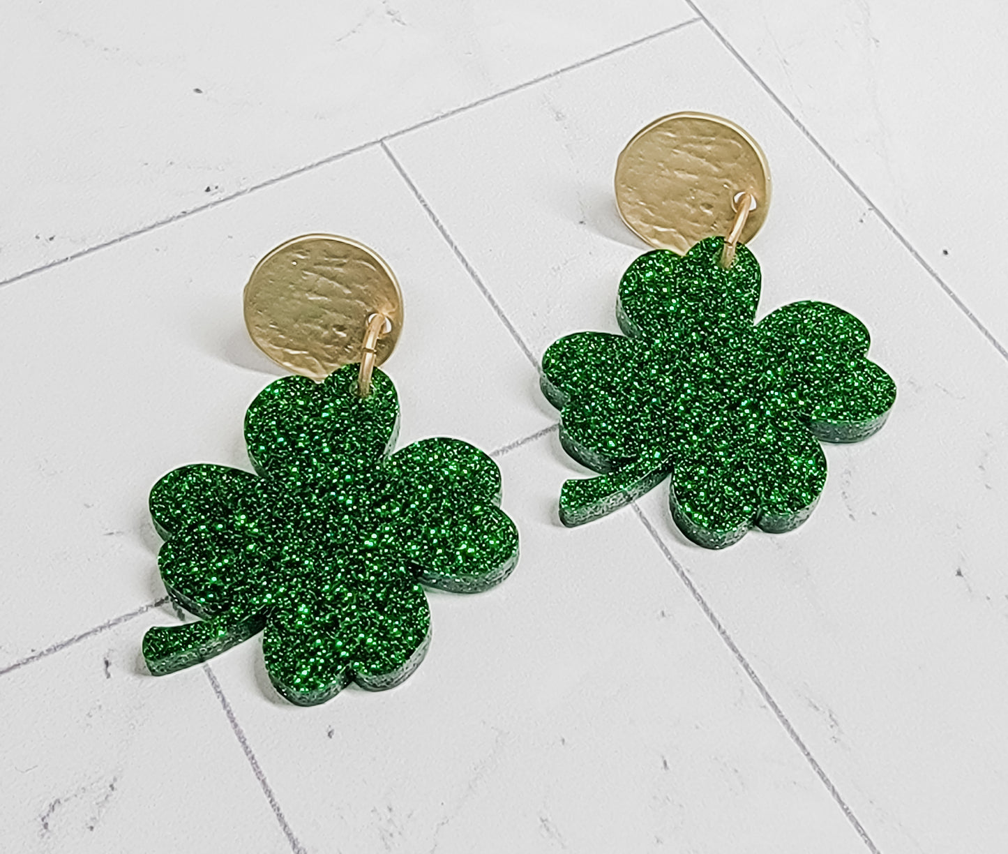 Glitter Shamrock Earrings