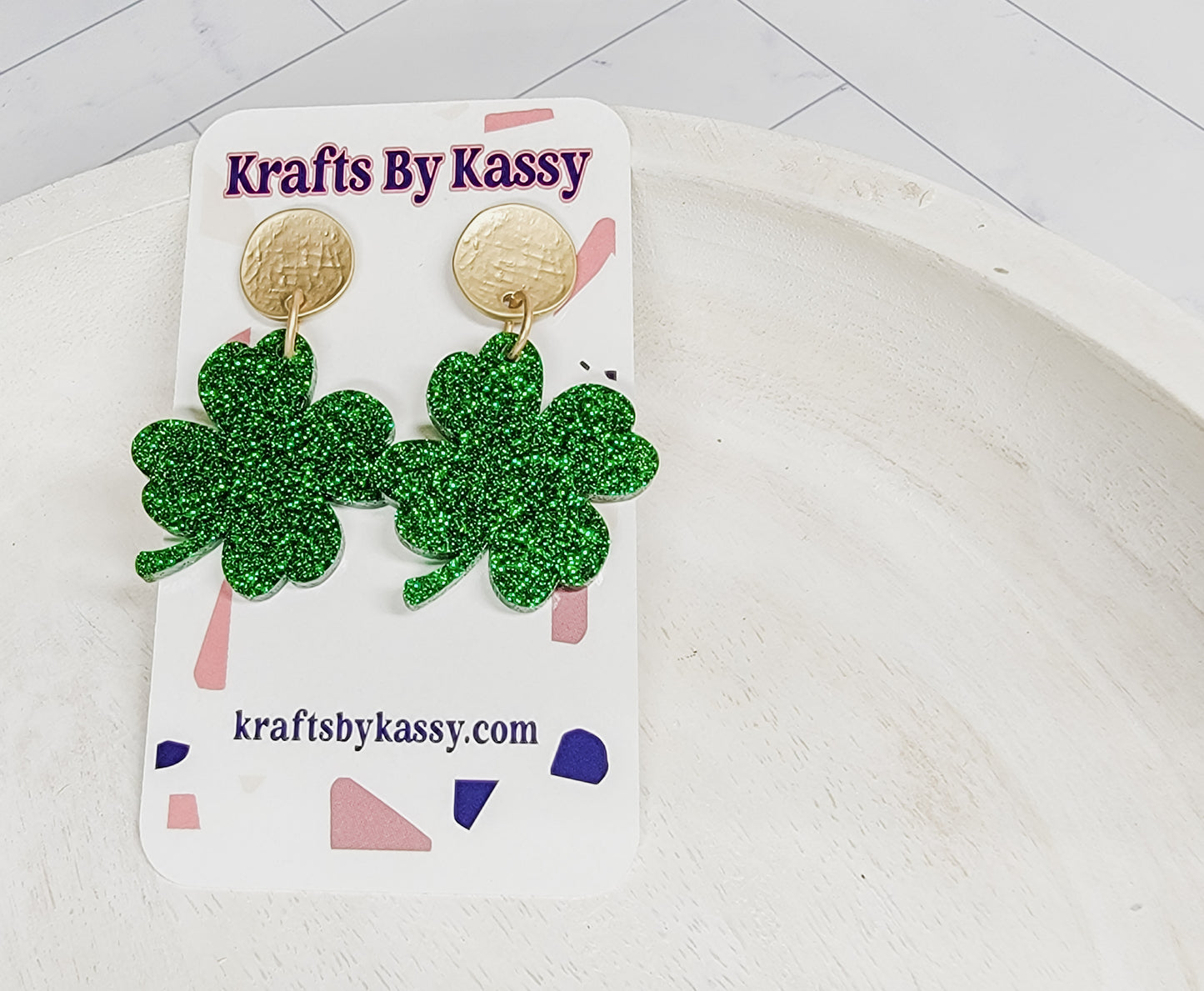 Glitter Shamrock Earrings