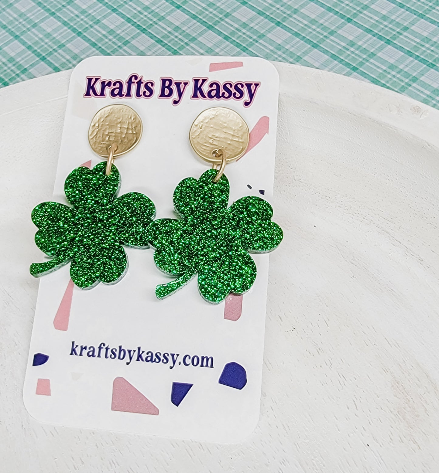 Glitter Shamrock Earrings