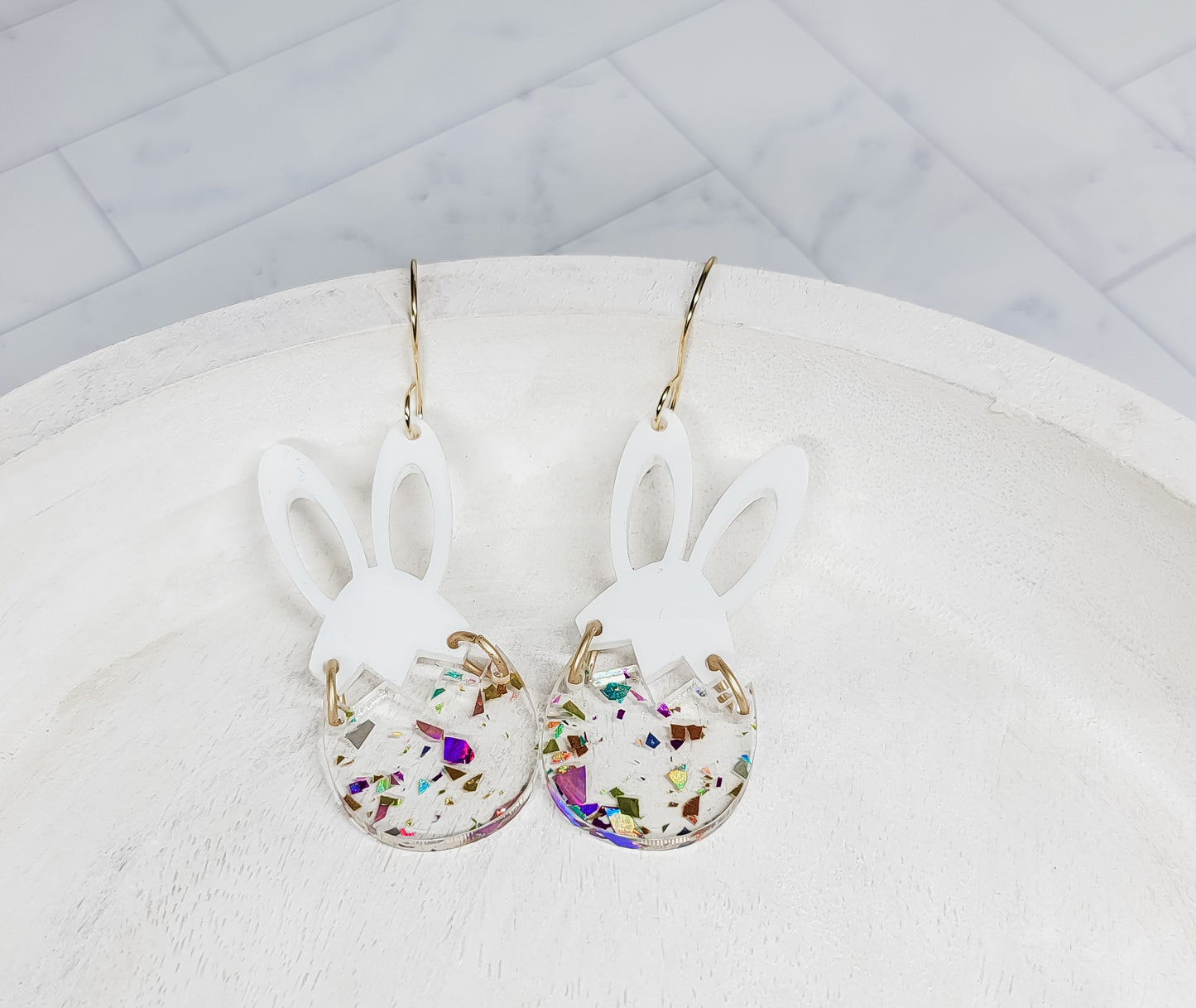 Confetti Bunny Ear Earrings