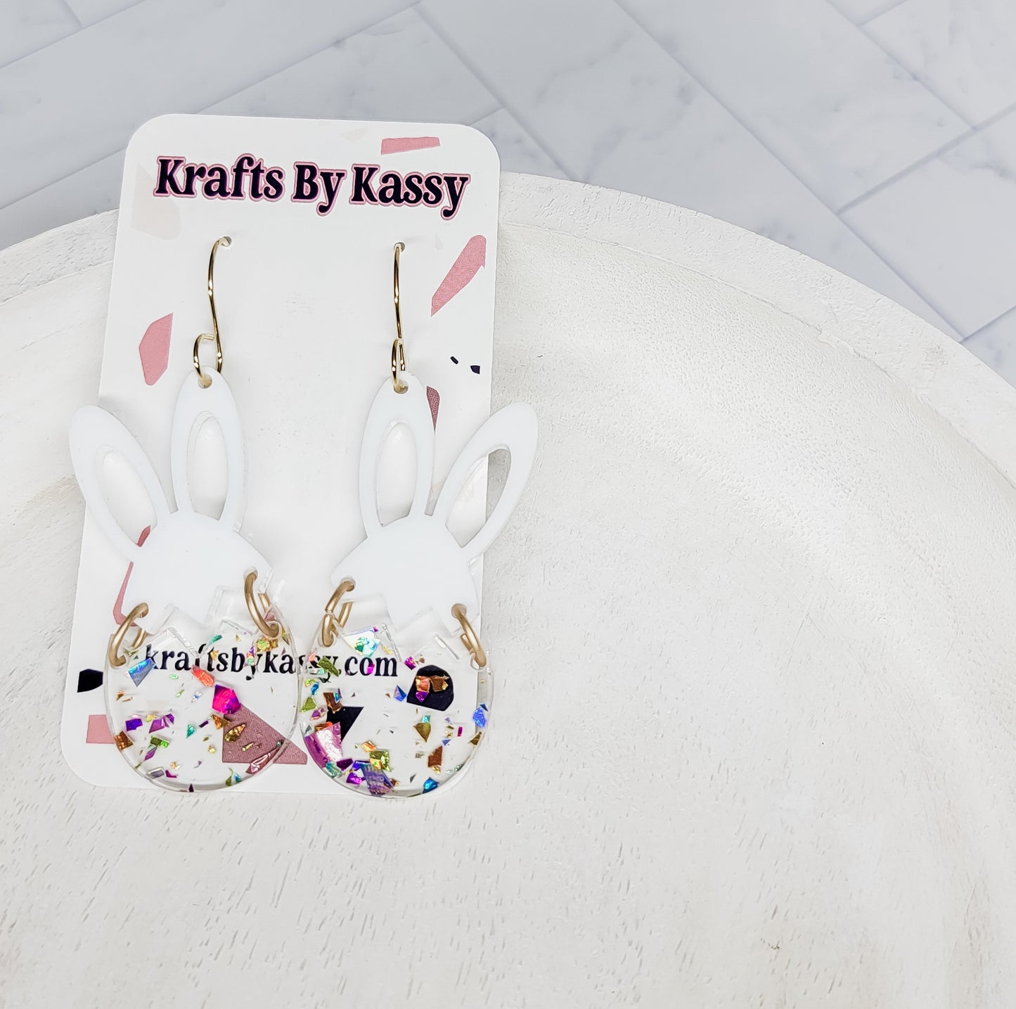 Confetti Bunny Ear Earrings