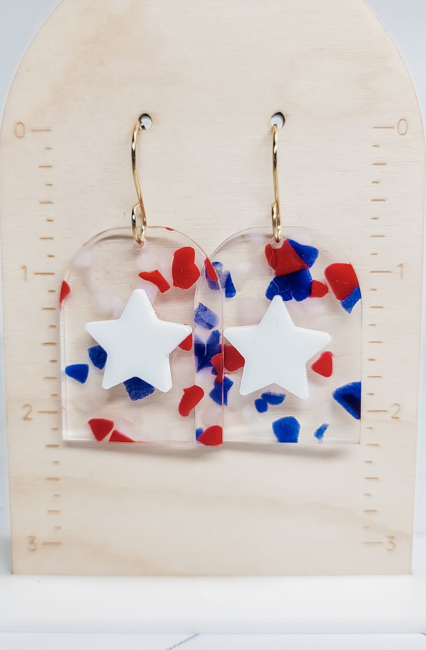 Red, White, & Blue Arch with Stars Earrings