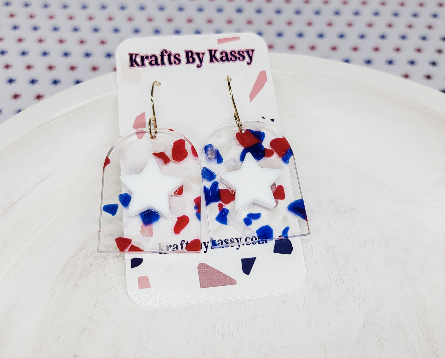 Red, White, & Blue Arch with Stars Earrings