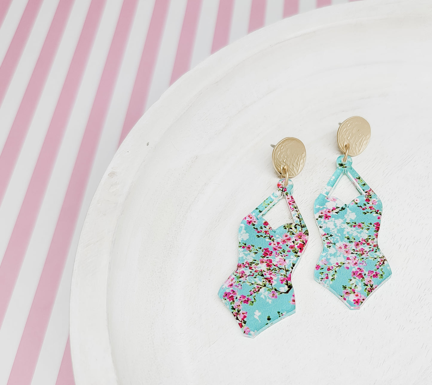 Cherry Blossom Bathing Suit Earrings