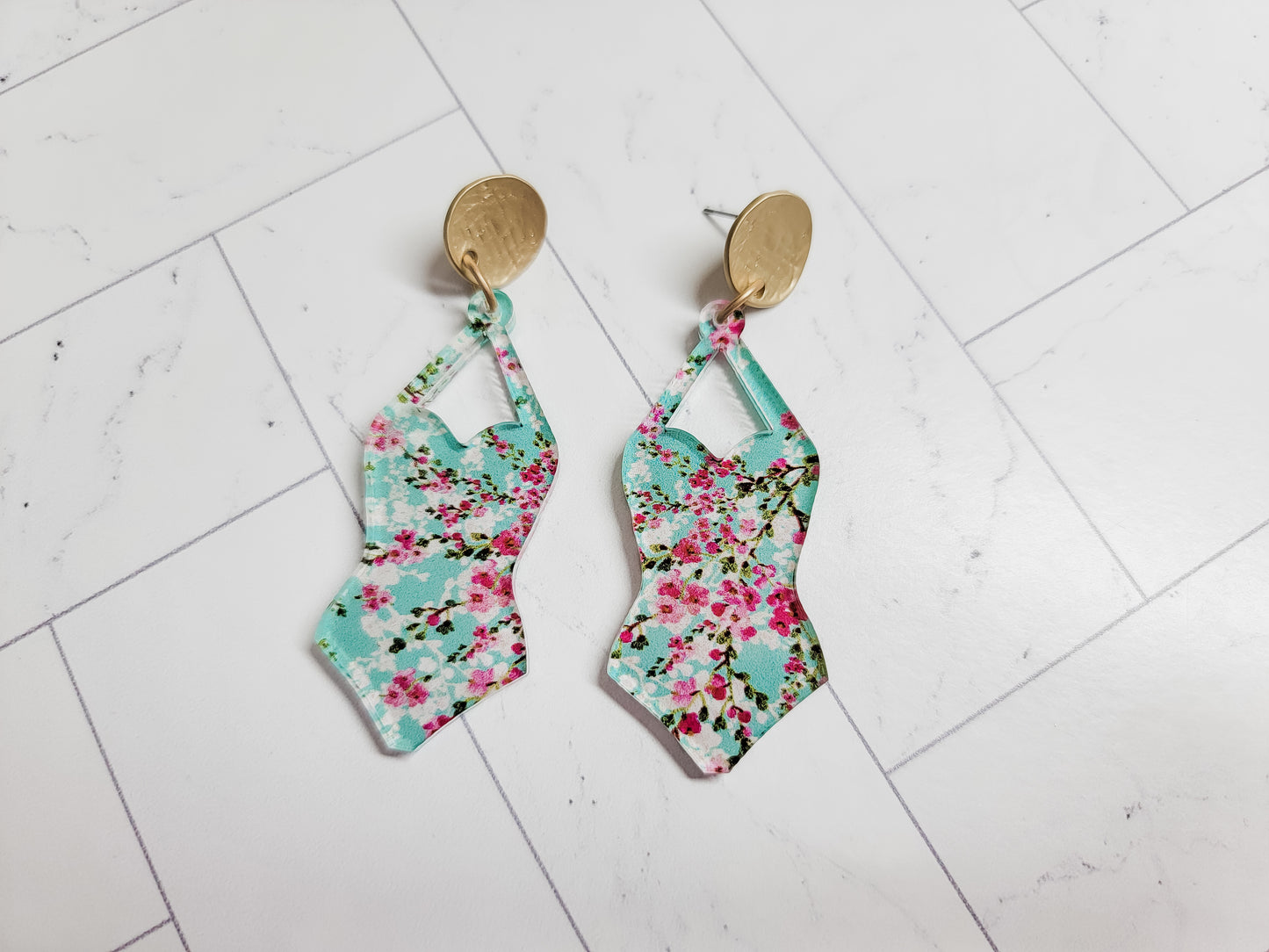 Cherry Blossom Bathing Suit Earrings