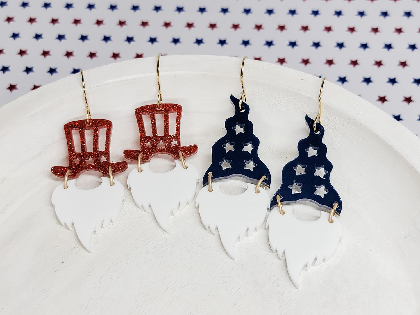 Patriotic Gnome Earrings