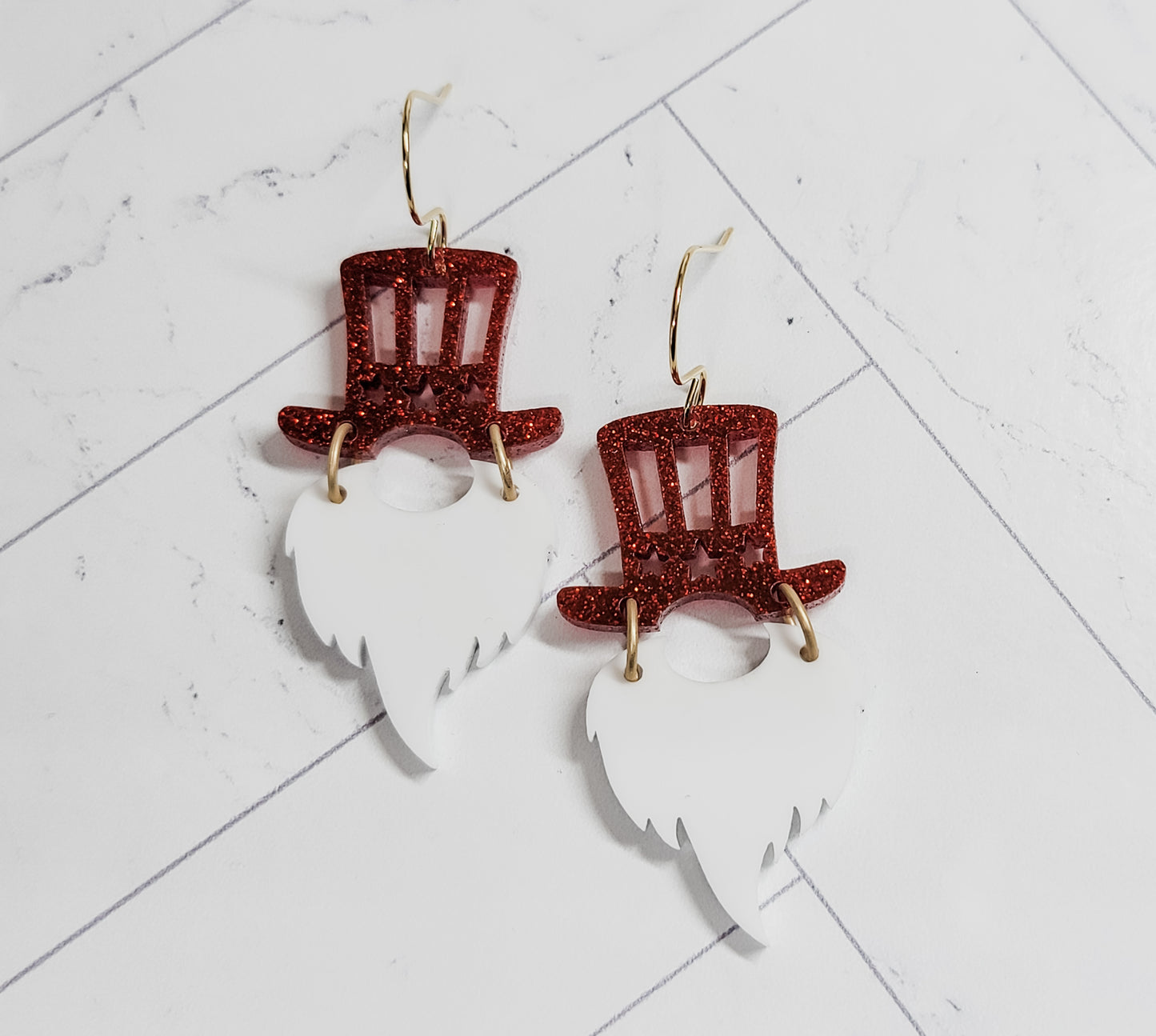 Patriotic Gnome Earrings