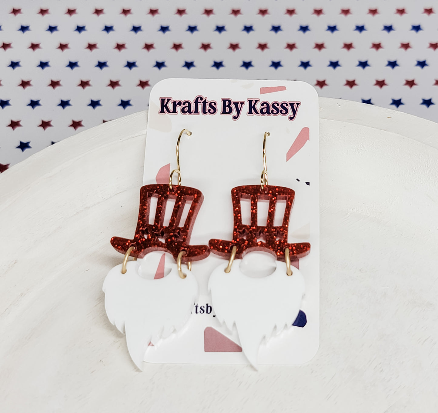 Patriotic Gnome Earrings
