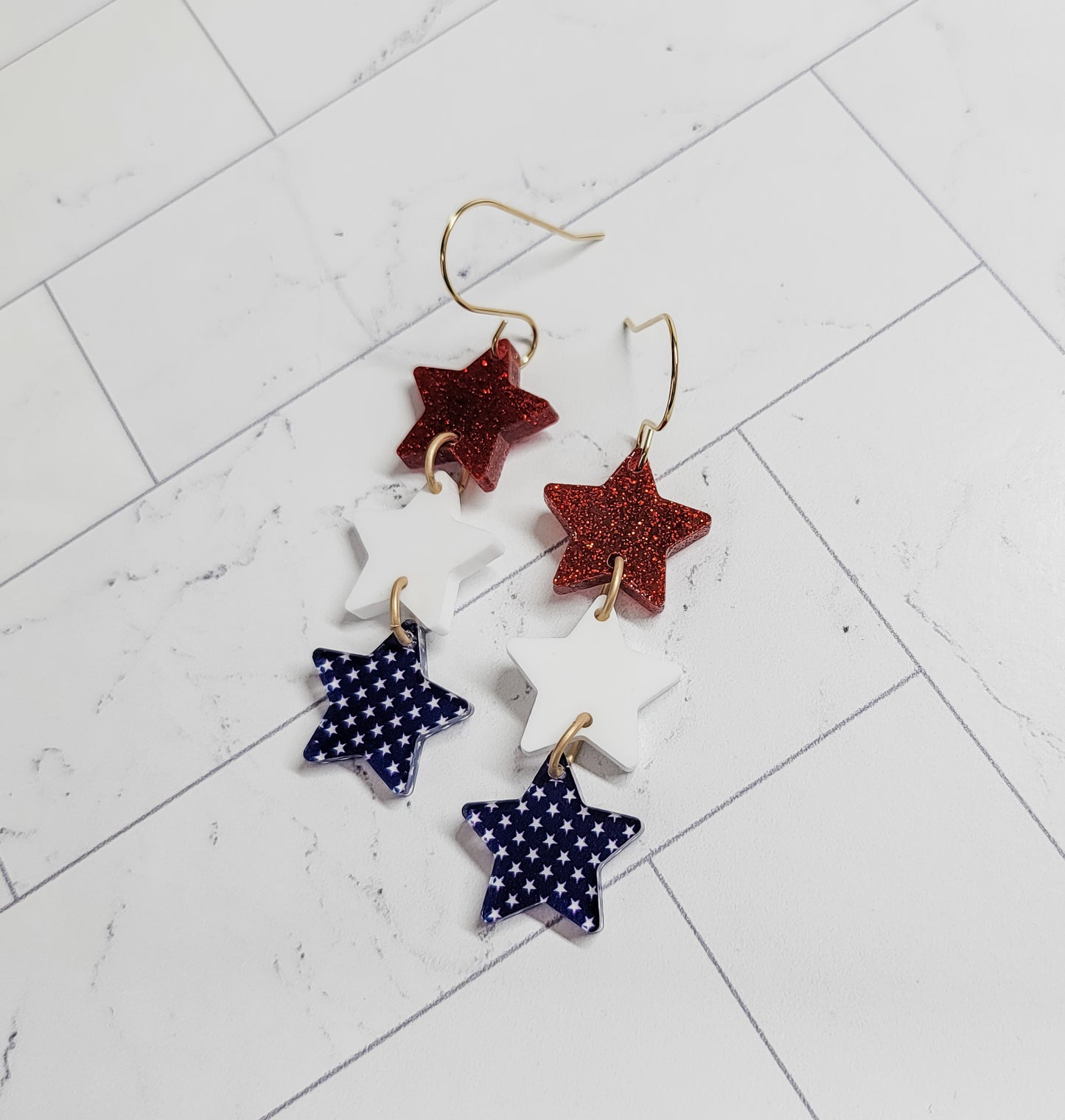 Stacked Star Earrings