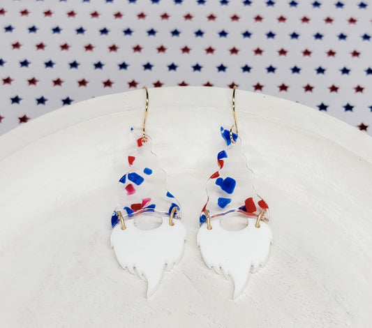 Red, White, & Blue Gnome Earrings
