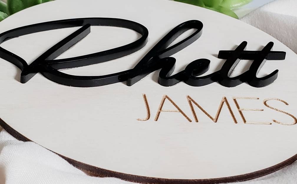 Birth Announcement Sign, Engraved Wood Name Sign, Birth Stats Plaque, Fresh 48 Sign, Newborn Photo Prop, Baby Shower Gift,Hospital Name Sign