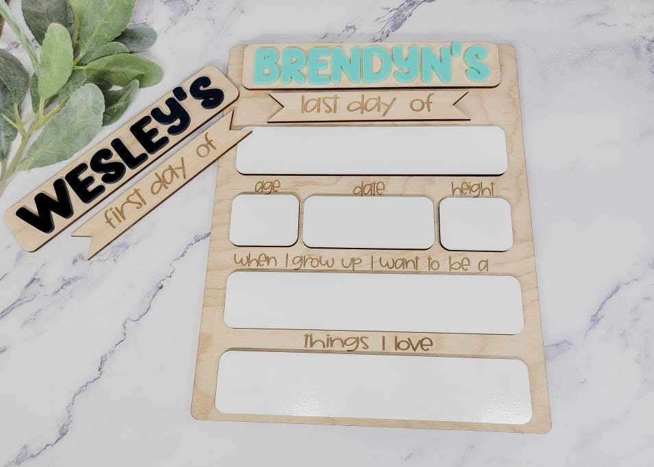 First Day of School Sign, Reusable Back to School Photo Prop, Personalized Interchangeable Sign, Last Day of School Sign