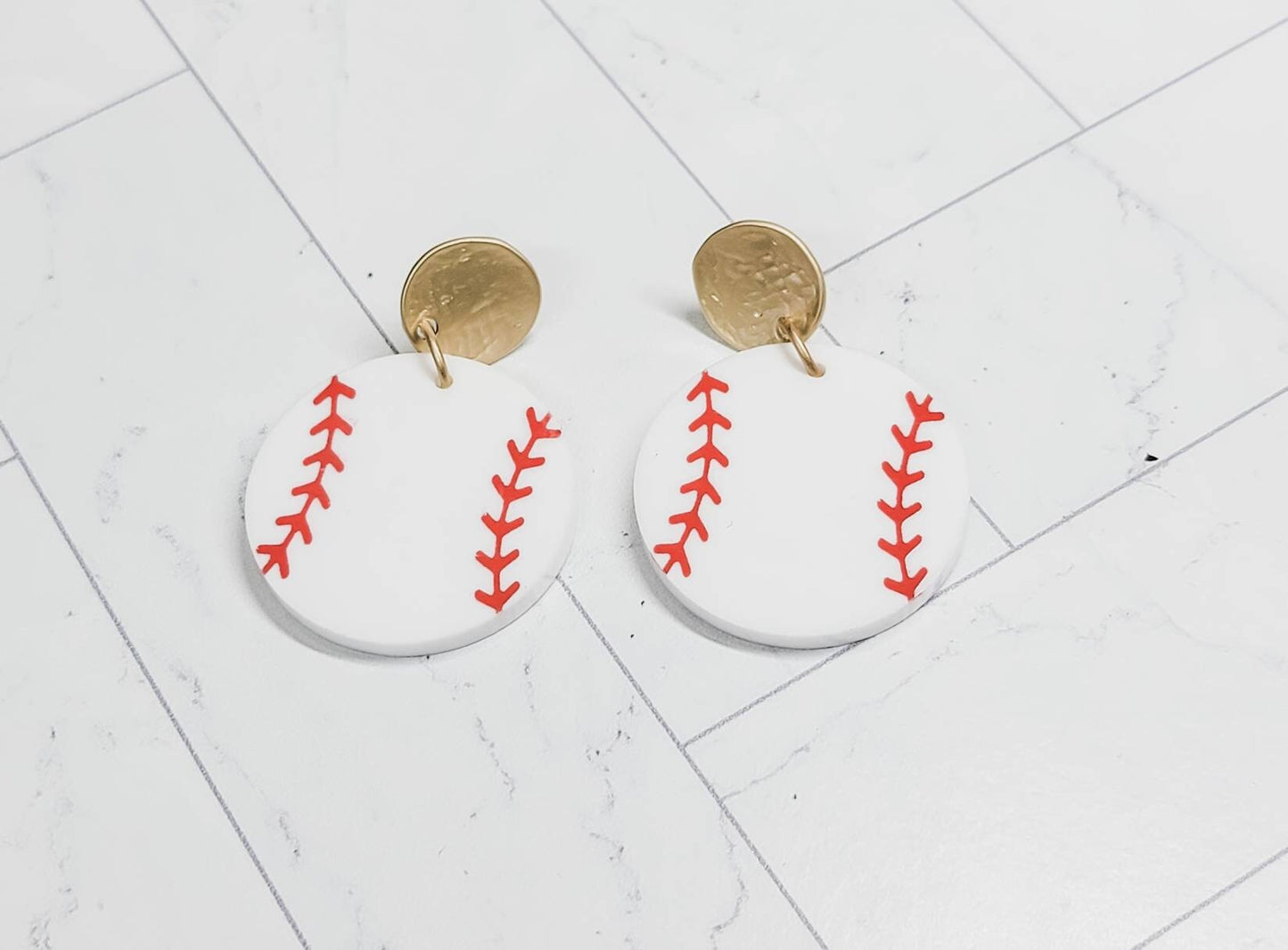 Baseball Earrings, Sports Earrings, Statement Acrylic Earrings, Baseball Acrylic Dangles, Sports Mama Gift