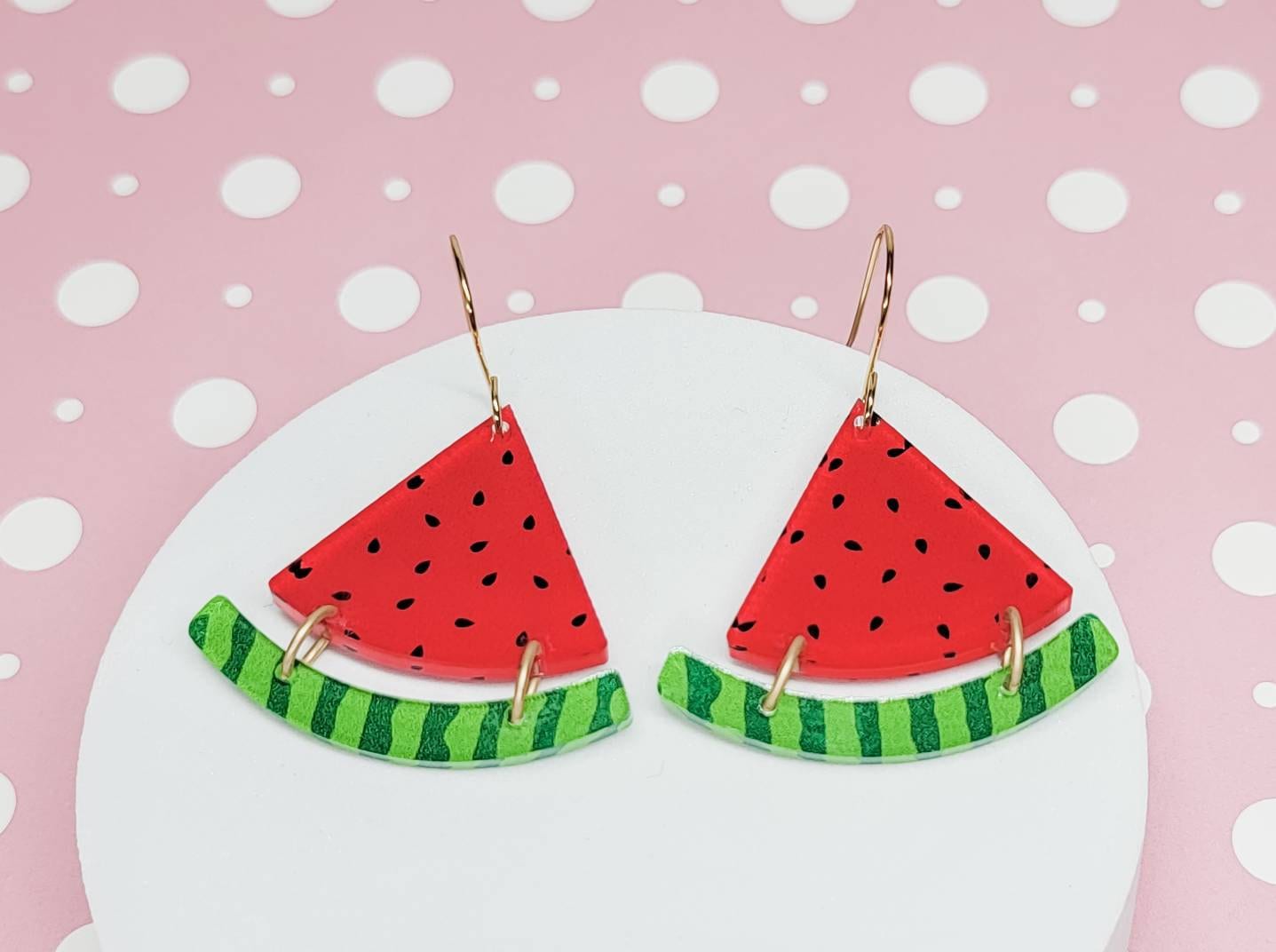 Watermelon Earring, Acrylic Earrings, Summer Accessories, Statement Acrylic Jewelry