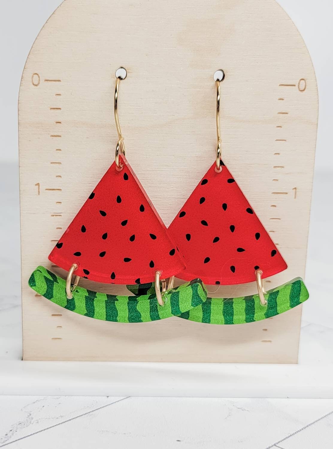 Watermelon Earring, Acrylic Earrings, Summer Accessories, Statement Acrylic Jewelry