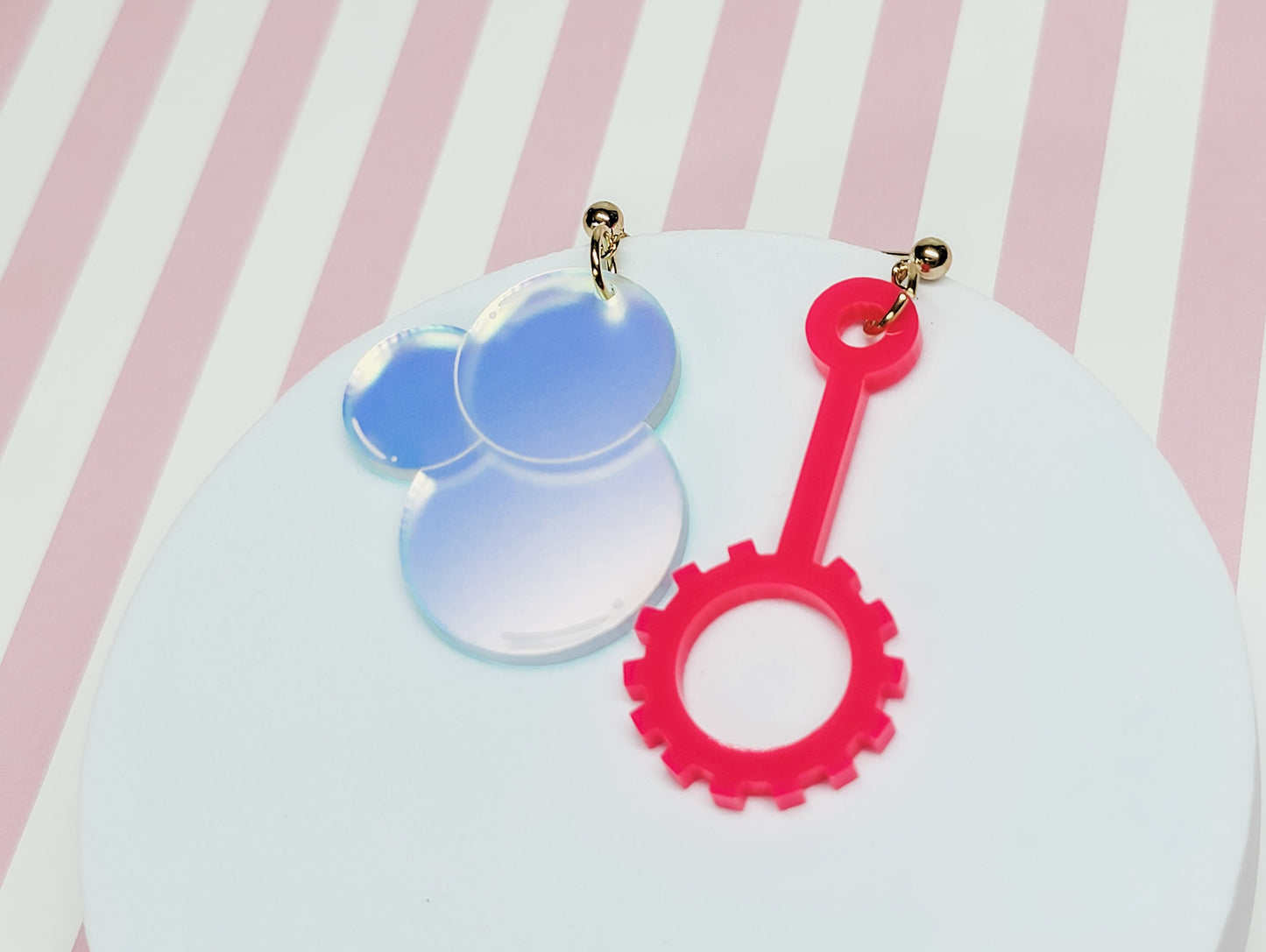 Bubble Wand Earrings, Summer Jewelry, Fun Accessories, Beach Earrings, Bubble Studs