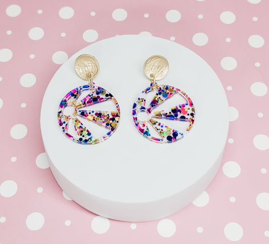 Beach Ball Acrylic Earrings, Beach Accessories, Fun Summer Jewelry, Hypoallergenic Studs