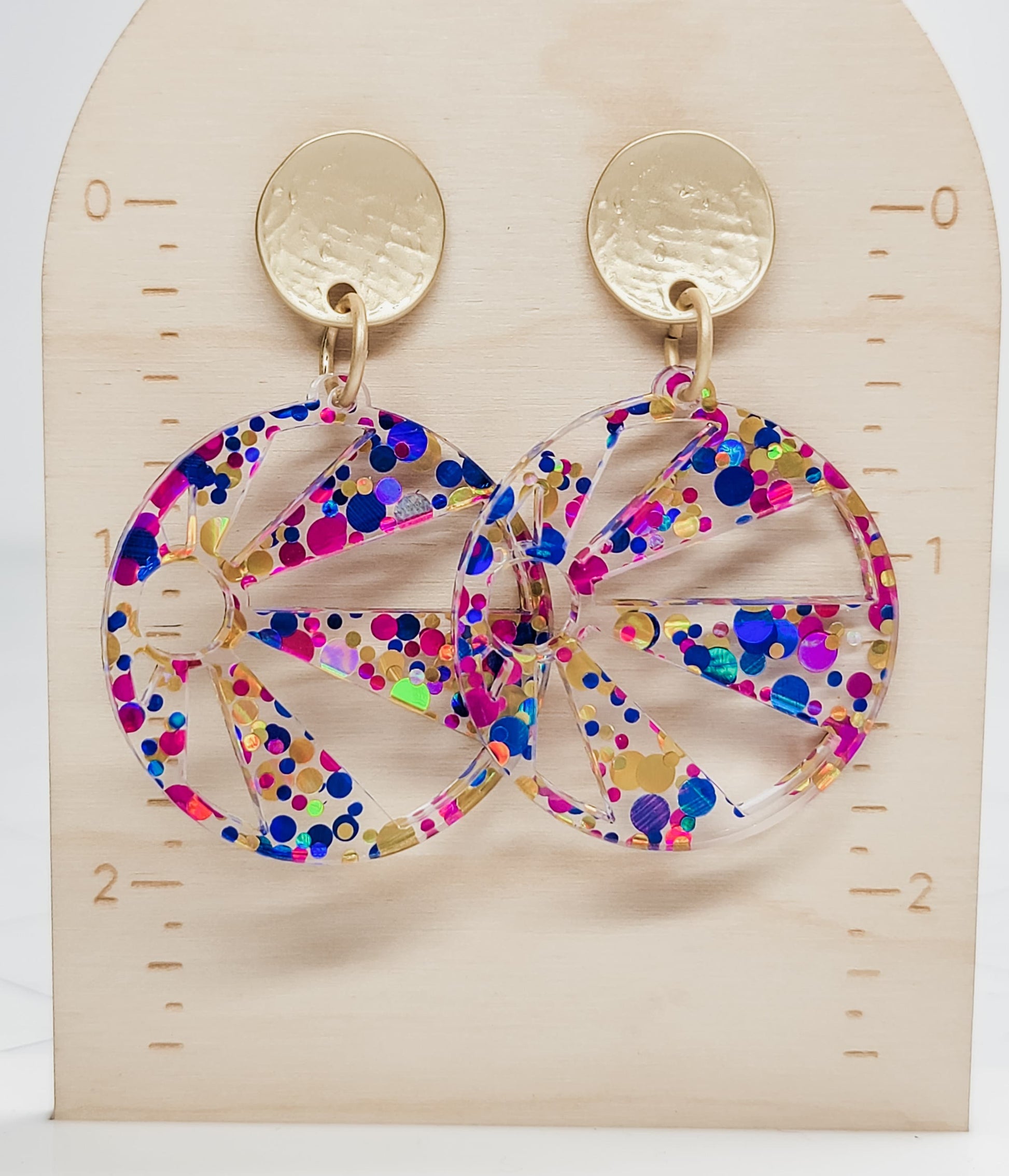 Beach Ball Acrylic Earrings, Beach Accessories, Fun Summer Jewelry, Hypoallergenic Studs