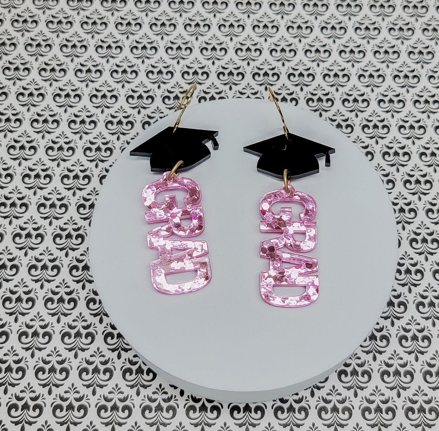 Grad Earrings, Senior Jewelry, Graduation Accessories, Statement Acrylic Earrings, Graduation Gift