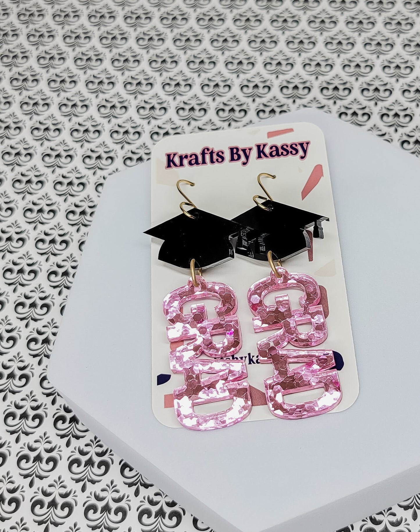 Grad Earrings, Senior Jewelry, Graduation Accessories, Statement Acrylic Earrings, Graduation Gift