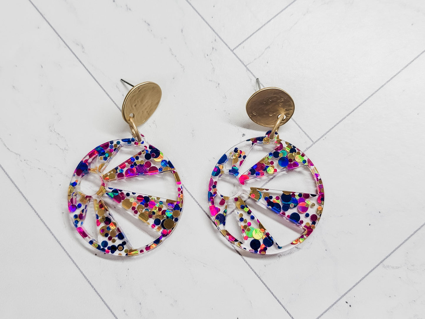 Beach Ball Acrylic Earrings, Beach Accessories, Fun Summer Jewelry, Hypoallergenic Studs
