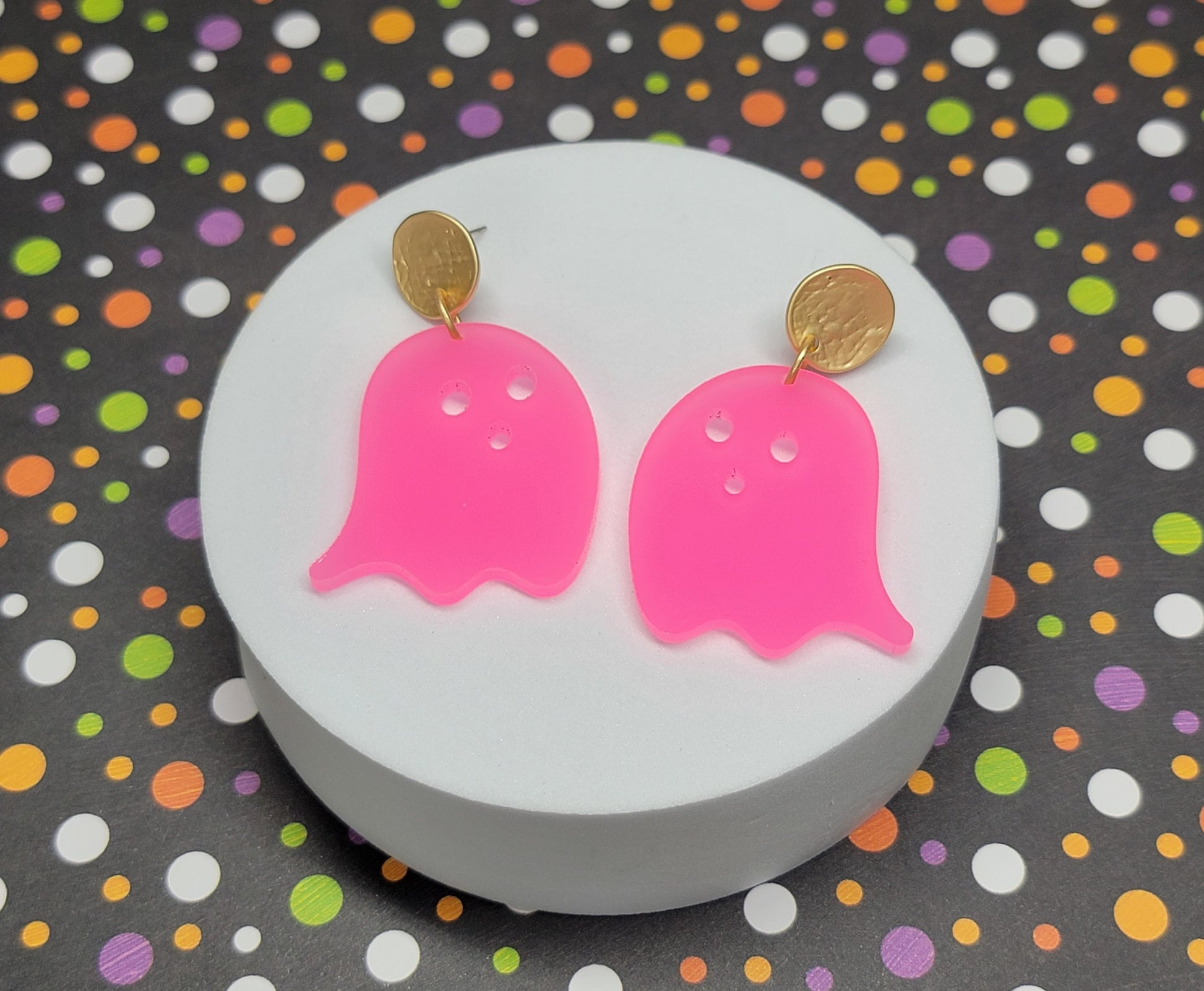 Glow in the Dark Ghost Earrings, Halloween Earrings, Acrylic Ghost Jewelry, Fall Accessories, Halloween Lover Gift, Cute Halloween Earring