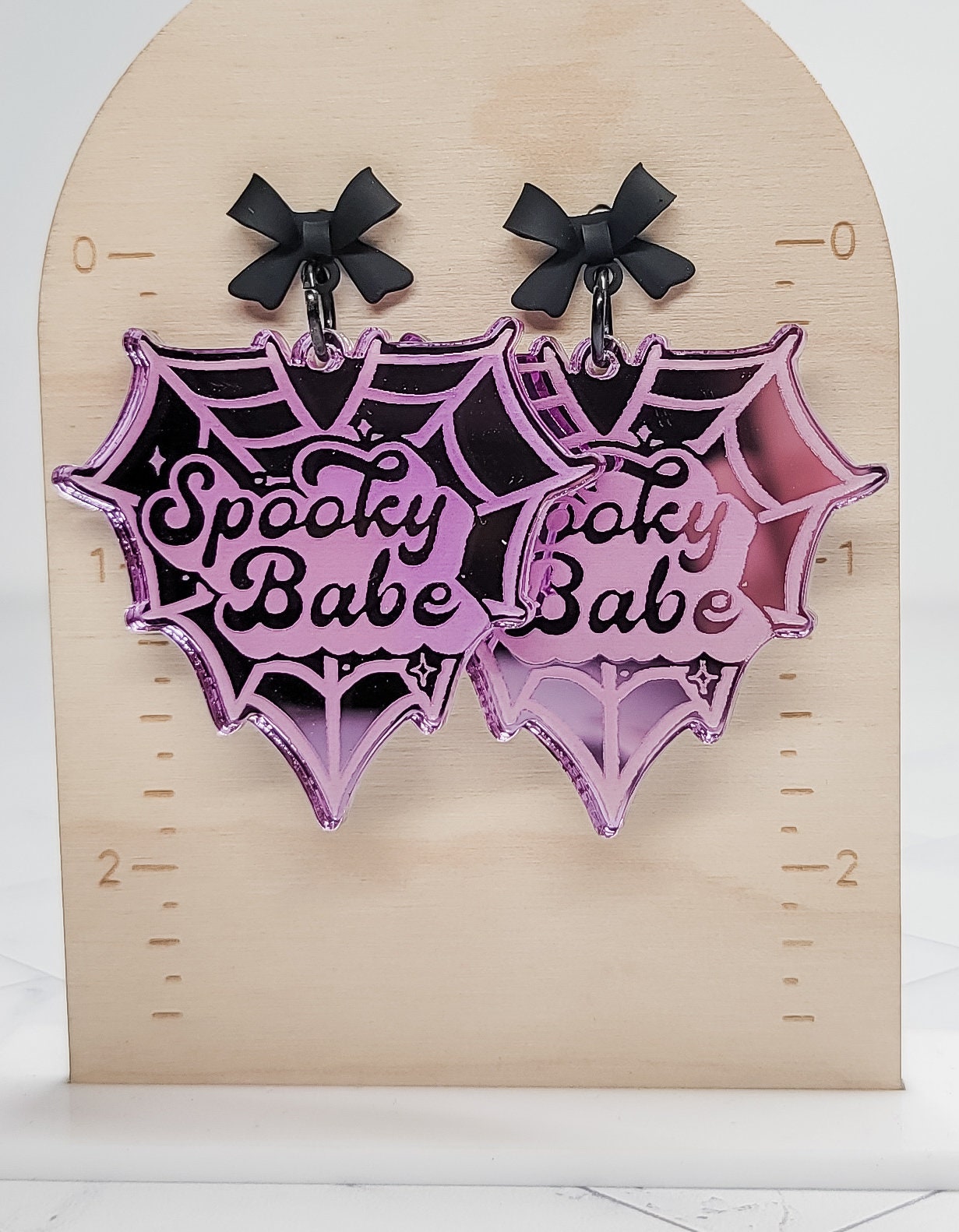 Spooky Babe Spiderweb Earrings, Acrylic Statement Earrings, Halloween Jewelry, Fall Accessories, Spooky Jewelry, Halloween Lover