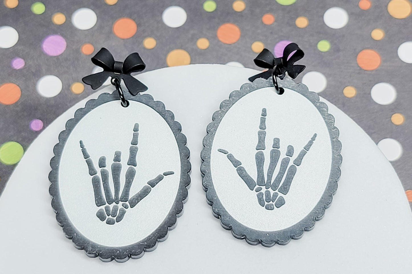 Skeleton Earrings, Spooky Jewelry, Halloween Earrings, Acrylic Skeleton Earrings, Fall Jewelry, Halloween Lover Gift, Spooky