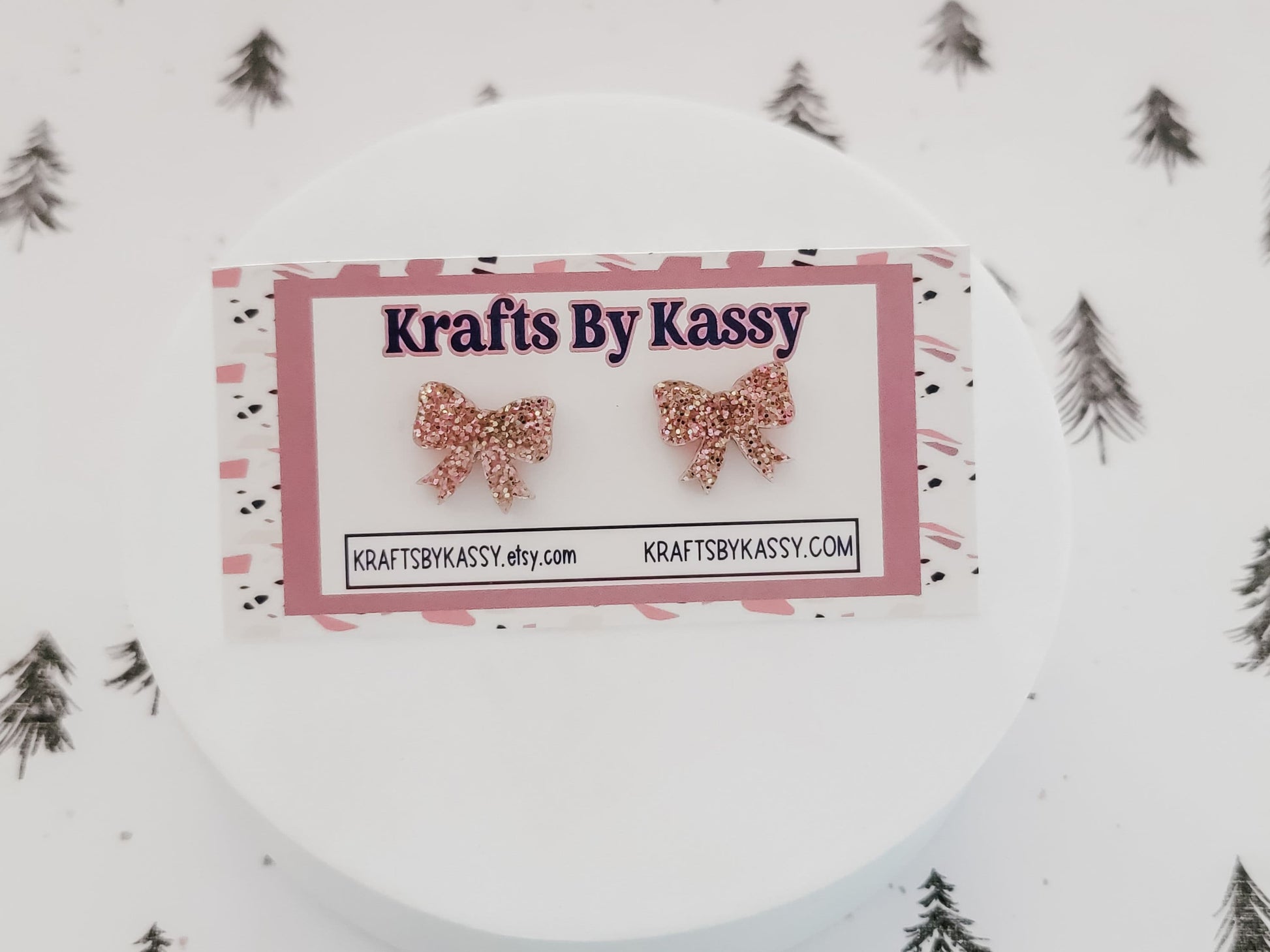 Bow Studs, Bow Earrings, Holiday Winter Accessories, Statement Acrylic Earrings, Christmas Acrylic Earrings, Glitter Bow Stud