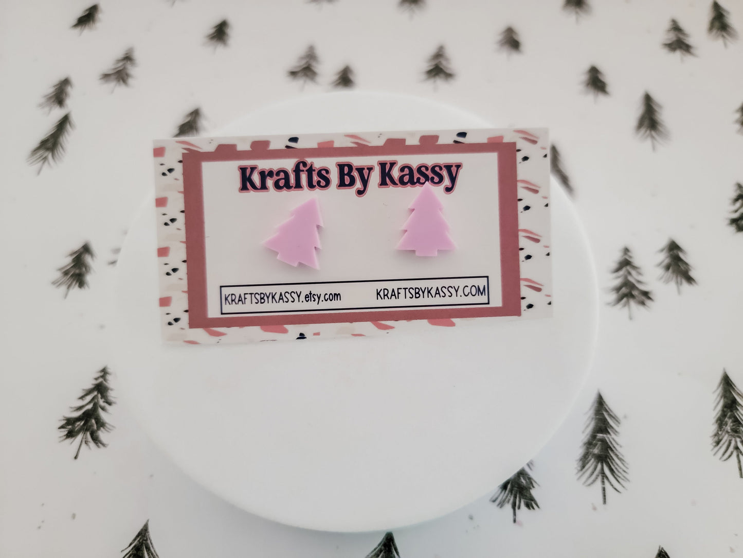 Christmas Tree Studs, Tree Earrings, Holiday Winter Accessories, Statement Acrylic Earrings, Christmas Acrylic Earrings, Pastel Tree Studs