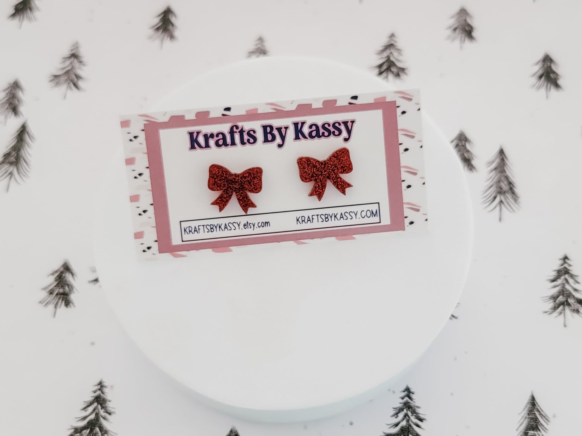 Bow Studs, Bow Earrings, Holiday Winter Accessories, Statement Acrylic Earrings, Christmas Acrylic Earrings, Glitter Bow Stud