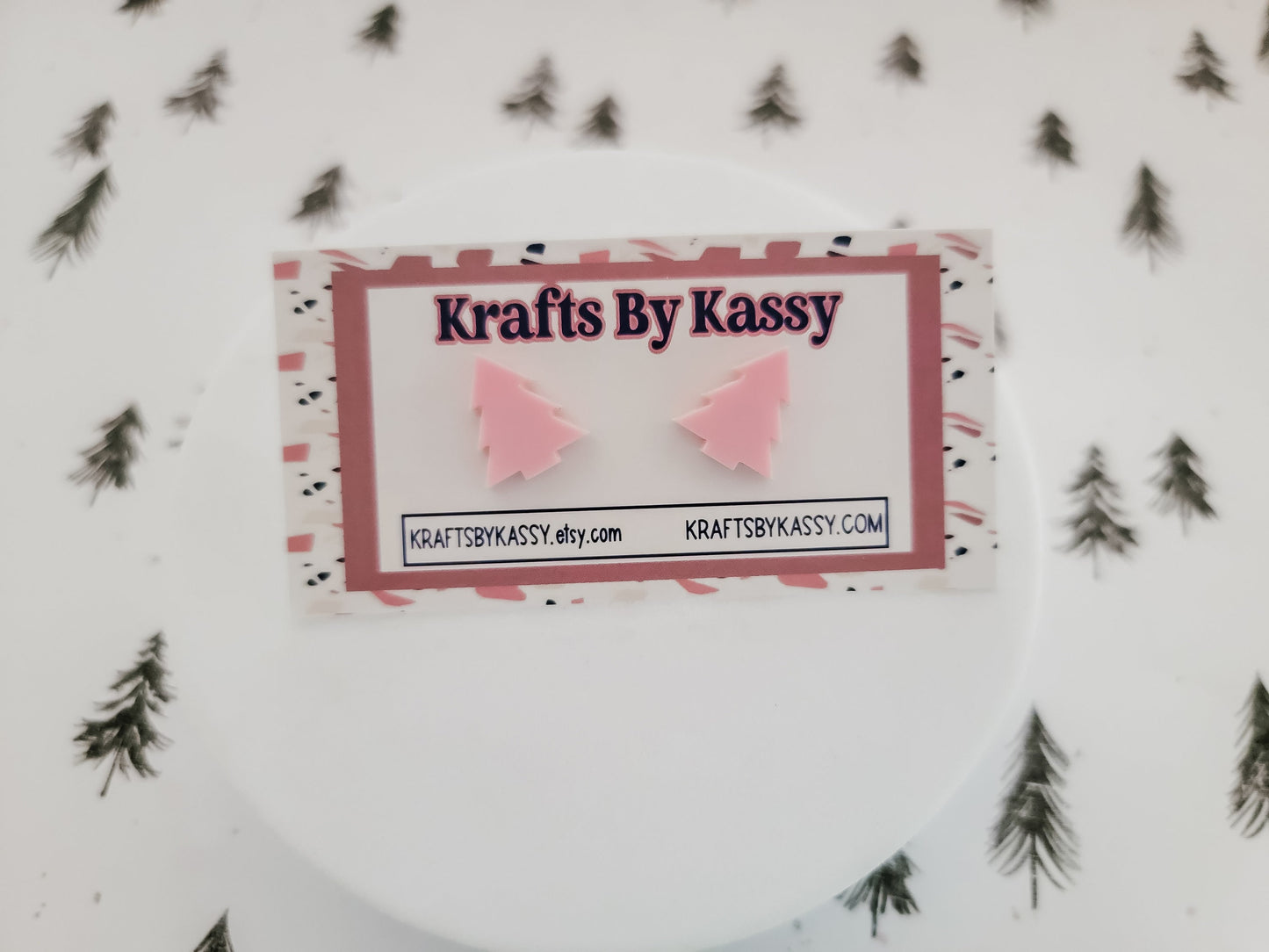 Christmas Tree Studs, Tree Earrings, Holiday Winter Accessories, Statement Acrylic Earrings, Christmas Acrylic Earrings, Pastel Tree Studs