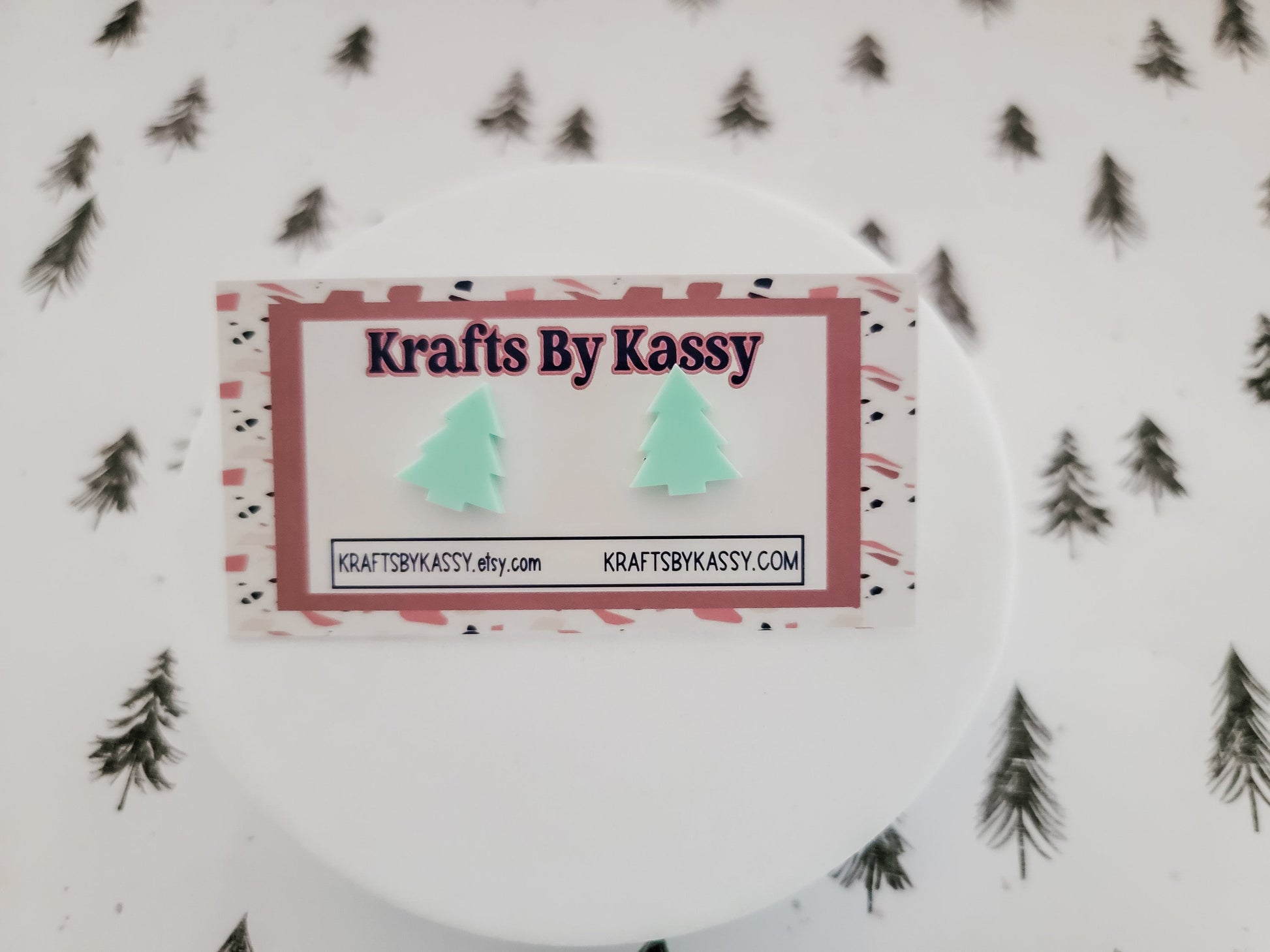 Christmas Tree Studs, Tree Earrings, Holiday Winter Accessories, Statement Acrylic Earrings, Christmas Acrylic Earrings, Pastel Tree Studs