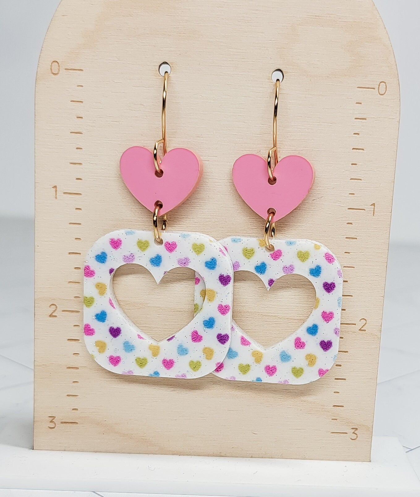Heart Earrings, Valentine's Earrings, Fun Accessories, Statement Acrylic Earrings, Heart Acrylic Earrings, Acrylic Jewelry