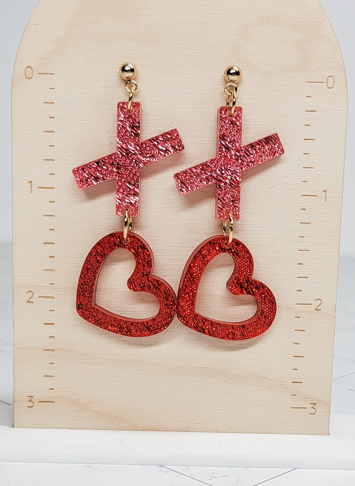 XO Acrylic Earrings, Valentine Jewelry, Fun Accessories, Statement Acrylic Earrings, Heart Acrylic Earrings, Pink Glitter