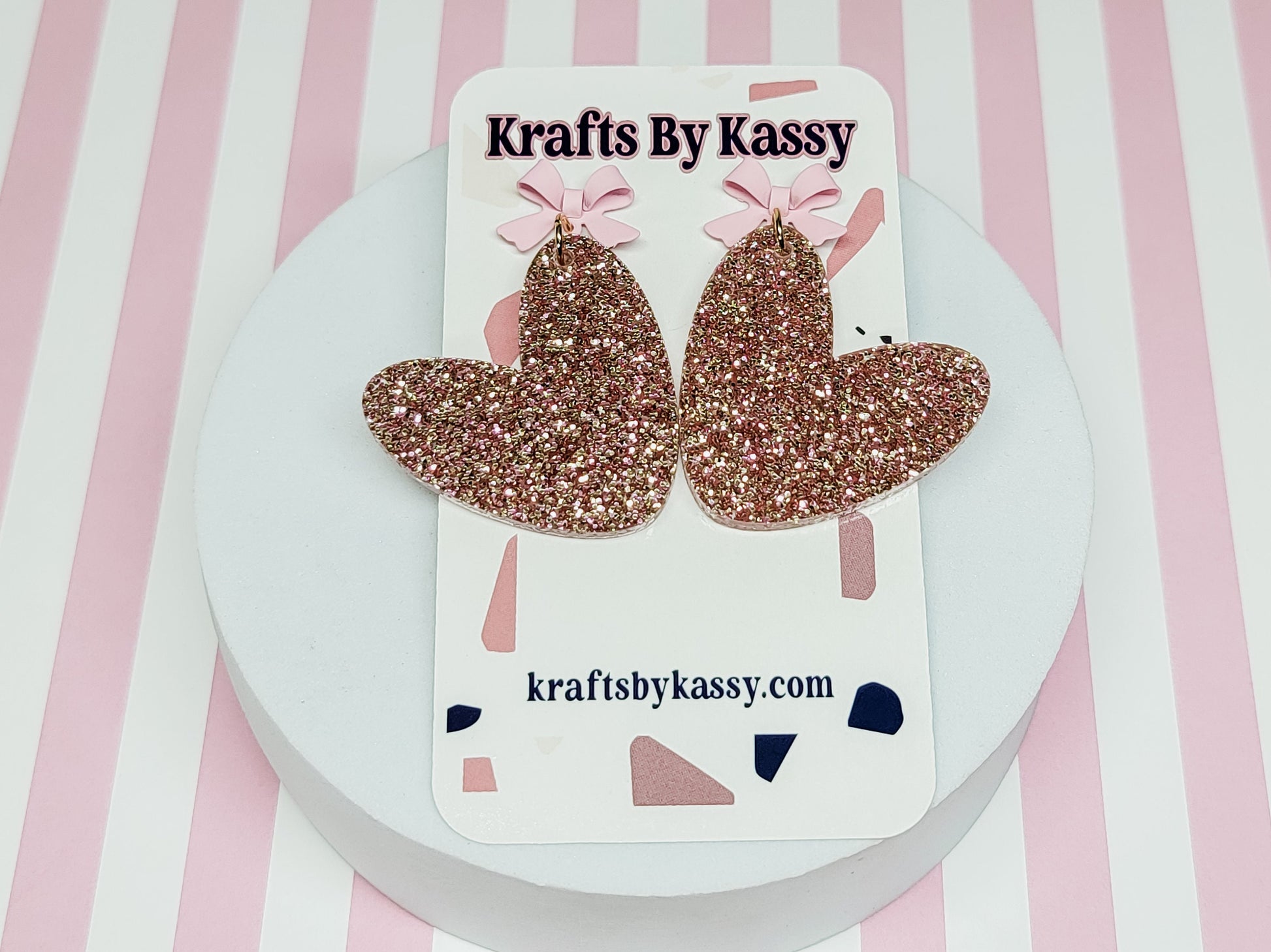 Heart Dangle Earrings, Valentine's Earrings, Fun Accessories, Statement Acrylic Earrings, Heart Acrylic Earrings, Pink Bow