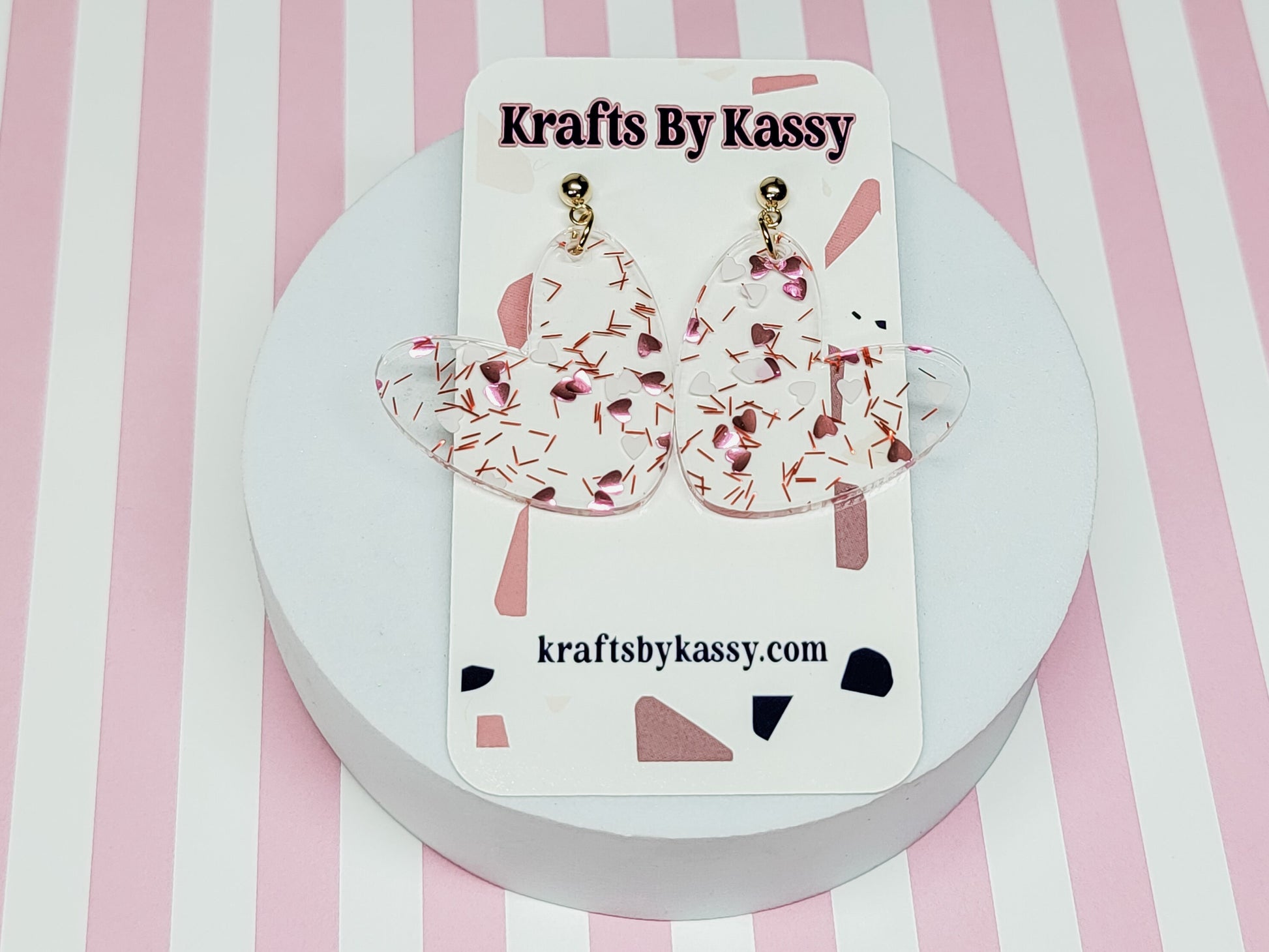 Heart Dangle Earrings, Valentine's Earrings, Fun Accessories, Statement Acrylic Earrings, Heart Acrylic Earrings, Pink Bow