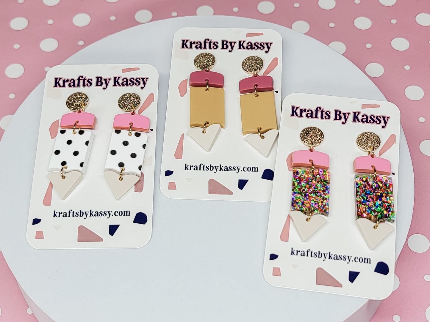 Pencil Acrylic Earring, Teacher Gift, Fun Accessory, Teacher Jewelry