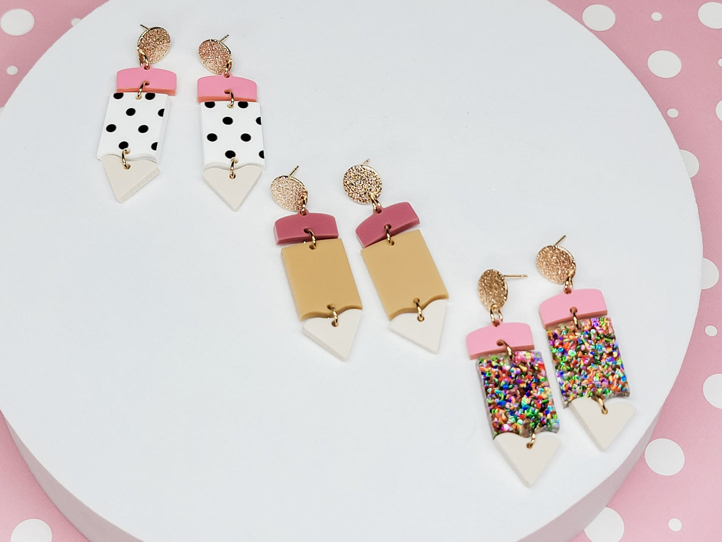 Pencil Acrylic Earring, Teacher Gift, Fun Accessory, Teacher Jewelry