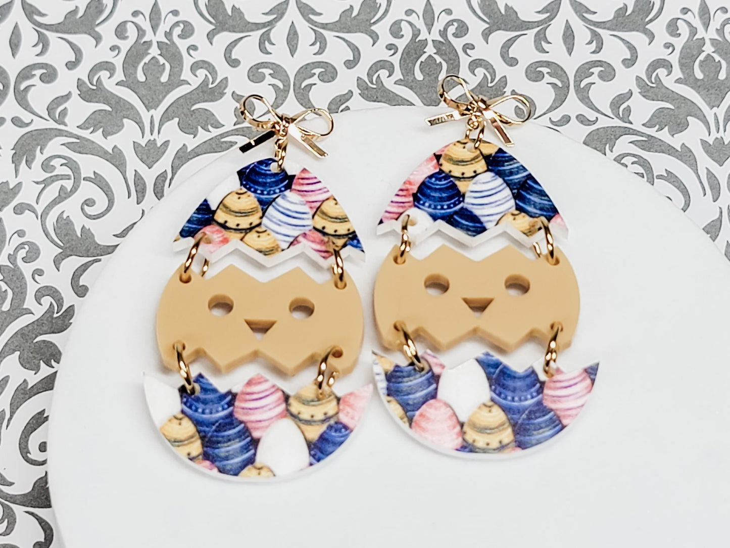 Chick Easter Egg Earring, Easter Earrings, Acrylic Accessories, Spring Jewelry