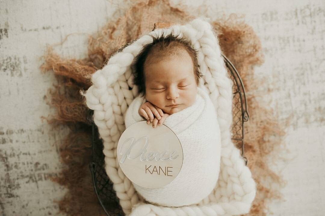 3D Name Sign, Engraved Wood Acrylic Name Sign, Name Announcement Plaque, Rose Gold Nursery Decor, Newborn Photo Props, Baby Shower Gift
