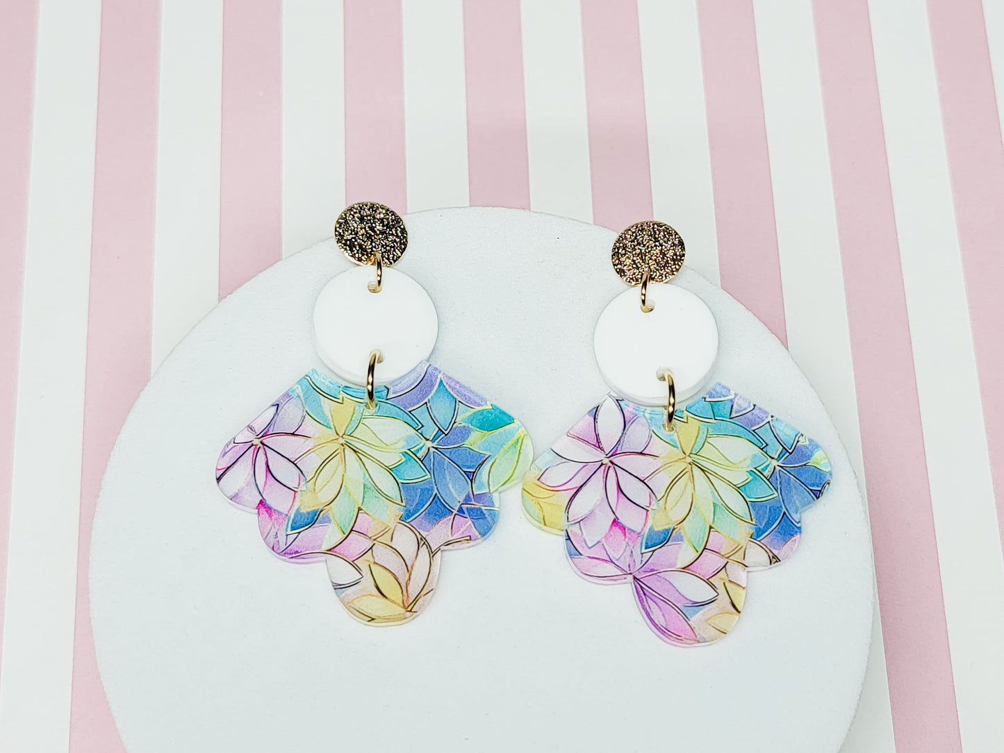 Pastel Floral Earrings, Floral Jewelry, Spring Accessories, Earrings for Everyday Wear